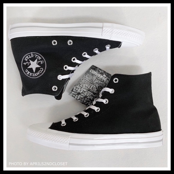 CONVERSE BLACK CHUCK TAYLOR ALL STAR HI TOPS A2C - Picture 6 of 8